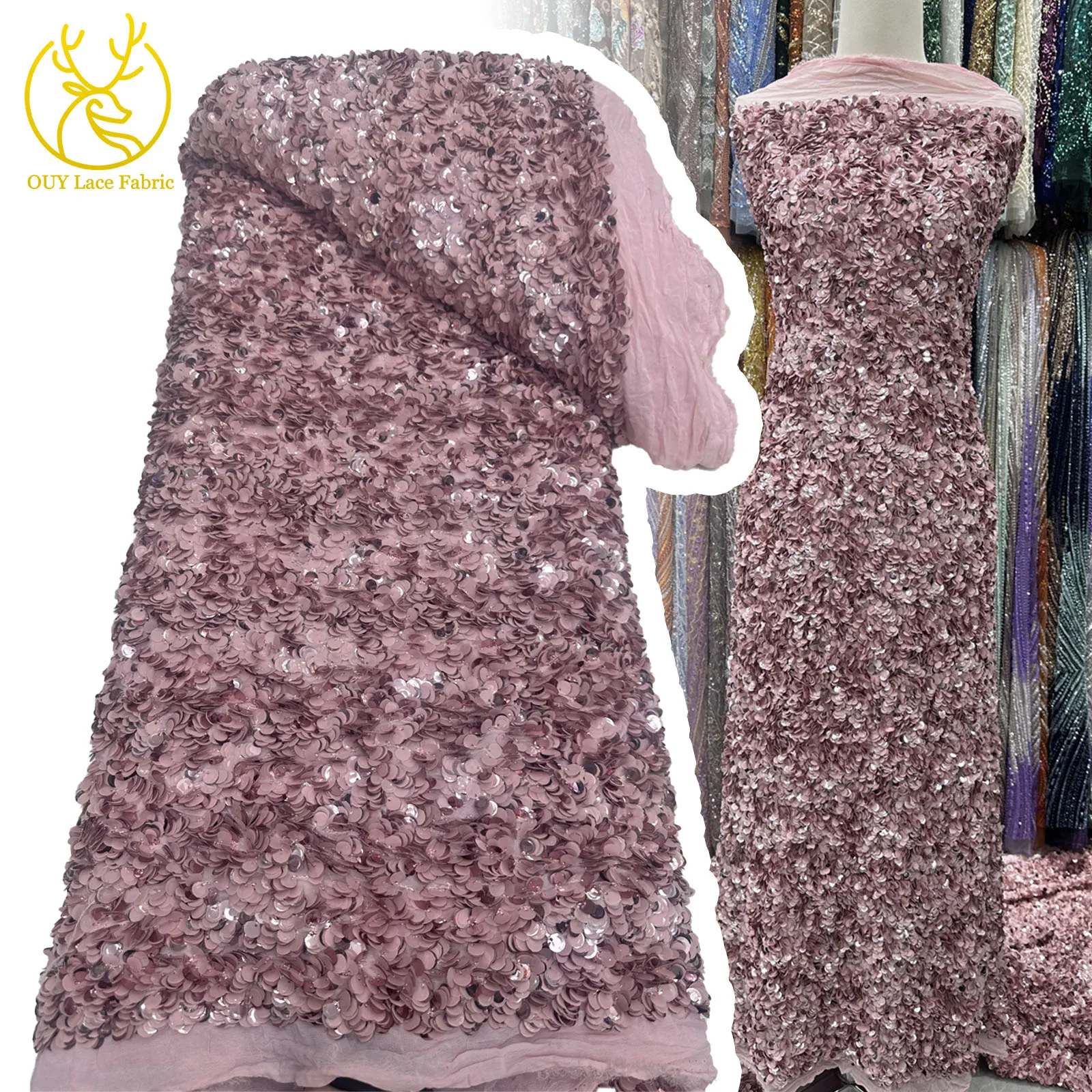 2025 Newest Classic High Grade Elegant Embroidered Velvet Sequins High Quality Lace Fabric for Women Party Dresses Sewing 5Yards
2025 Newest Classic High Grade Elegant Embroidered Velvet Sequins High Quality Lace Fabric for Women Party Dresses Sewing 5Yards