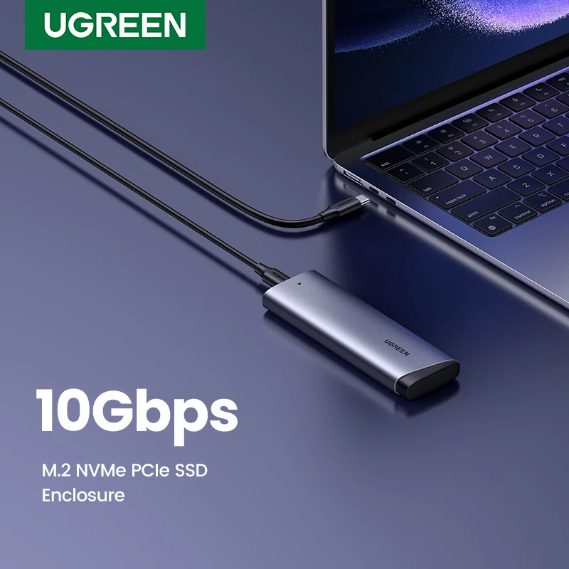 UGREEN 10Gbp M2 SSD Case NVME SATA Dual Protocol M.2 to USB Type C SSD Adapter for NVME PCIE NGFF SATA SSD Disk Box
UGREEN 10Gbp M2 SSD Case NVME SATA Dual Protocol M.2 to USB Type C SSD Adapter for NVME PCIE NGFF SATA SSD Disk Box