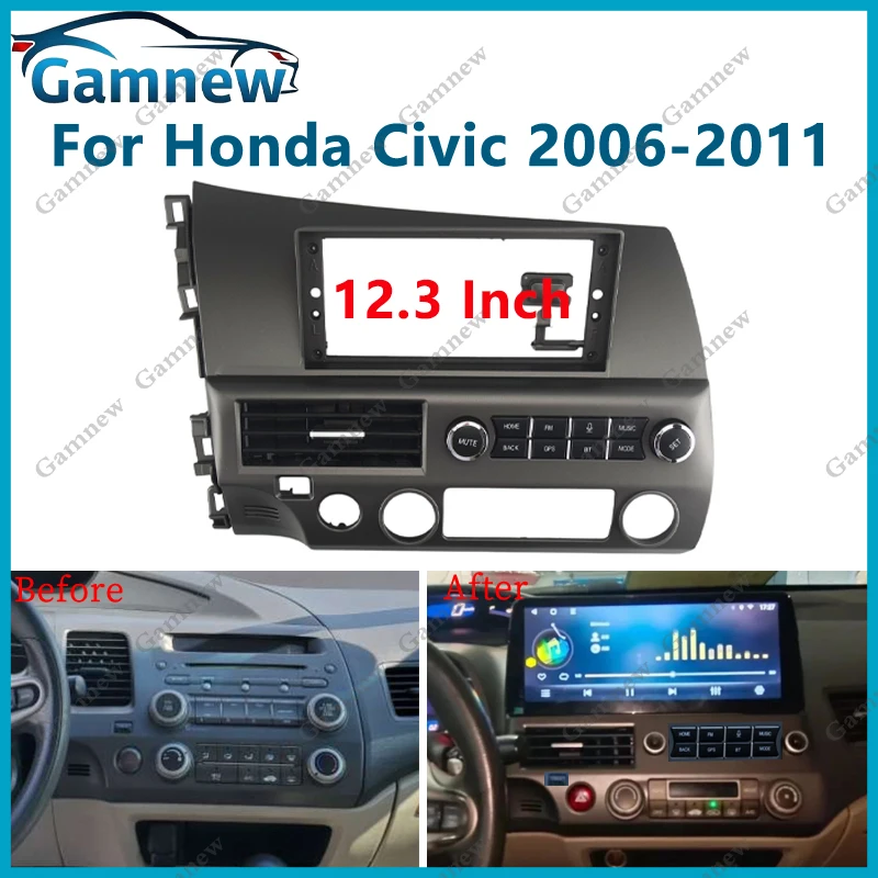 12.3 Inch Car Frame Fascia Adapter Android Radio Audio Dash Fitting Panel Kit For Honda Civic 2006-2011
12.3 Inch Car Frame Fascia Adapter Android Radio Audio Dash Fitting Panel Kit For Honda Civic 2006-2011