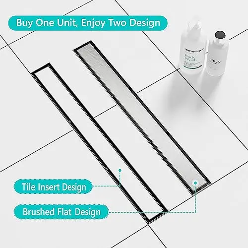 24 Inch Linear Shower Drain Brushed 304 Stainless Steel Flat And Tile Insert Cover
24 Inch Linear Shower Drain Brushed 304 Stainless Steel Flat And Tile Insert Cover
