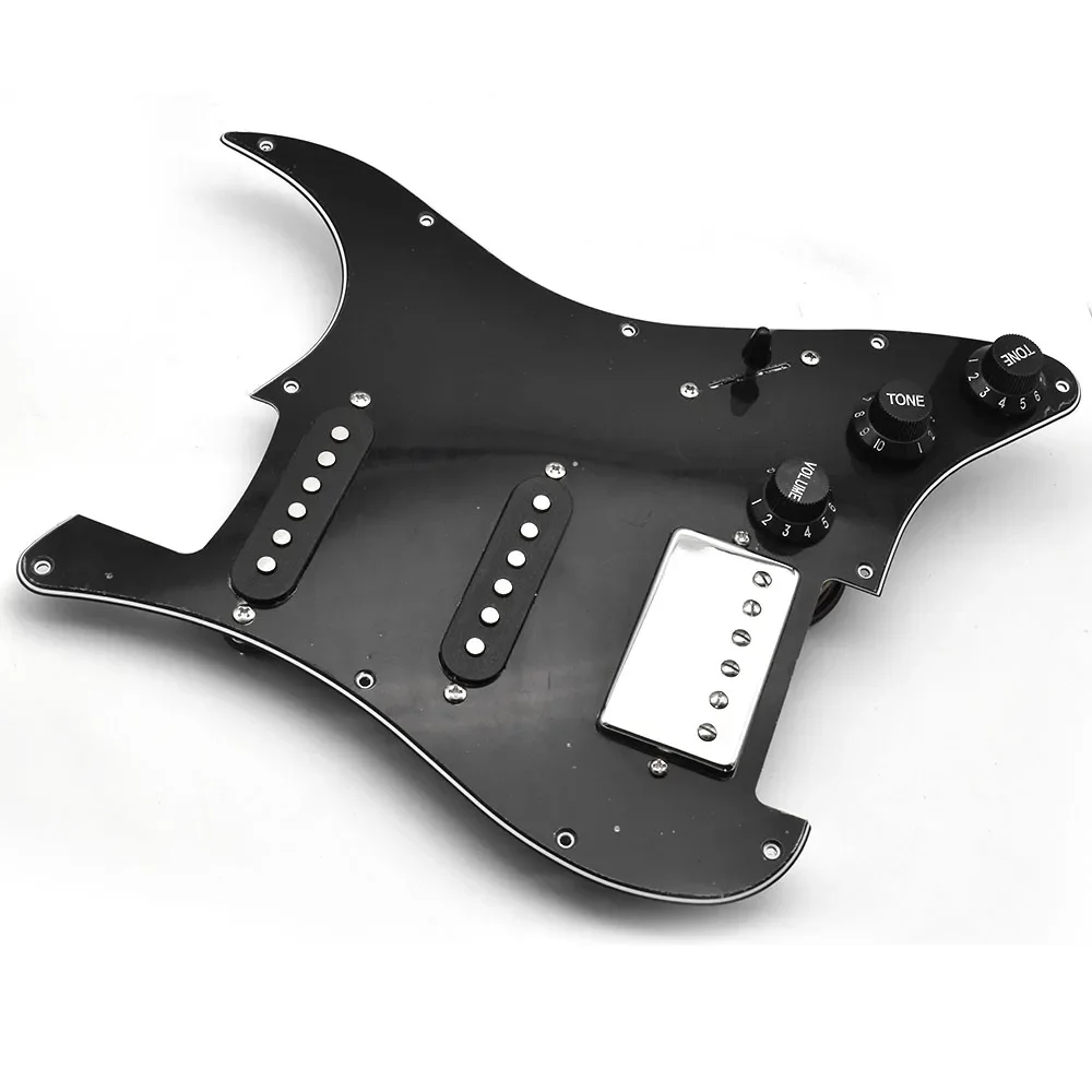 Prewired 3-ply Pickguard Scratchplate SSH 2-single Coil and 1 Dual Coil Pickup with Push Pull Switch 2T1V Guitar Pickup
Prewired 3-ply Pickguard Scratchplate SSH 2-single Coil and 1 Dual Coil Pickup with Push Pull Switch 2T1V Guitar Pickup