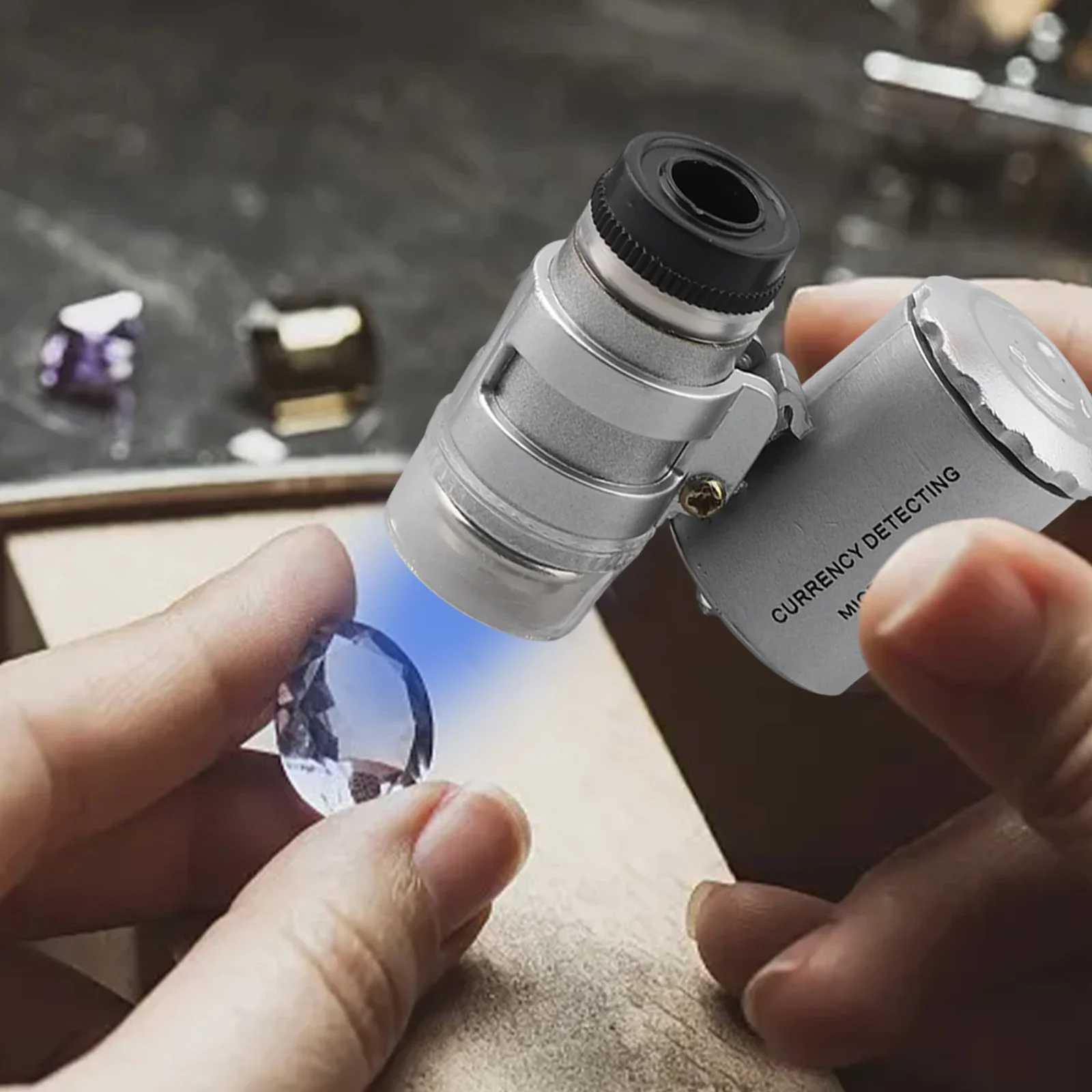 60x Magnification Microscope Microscope 60X Magnifying Glass Built-in Lighting Compact Design For Professionals