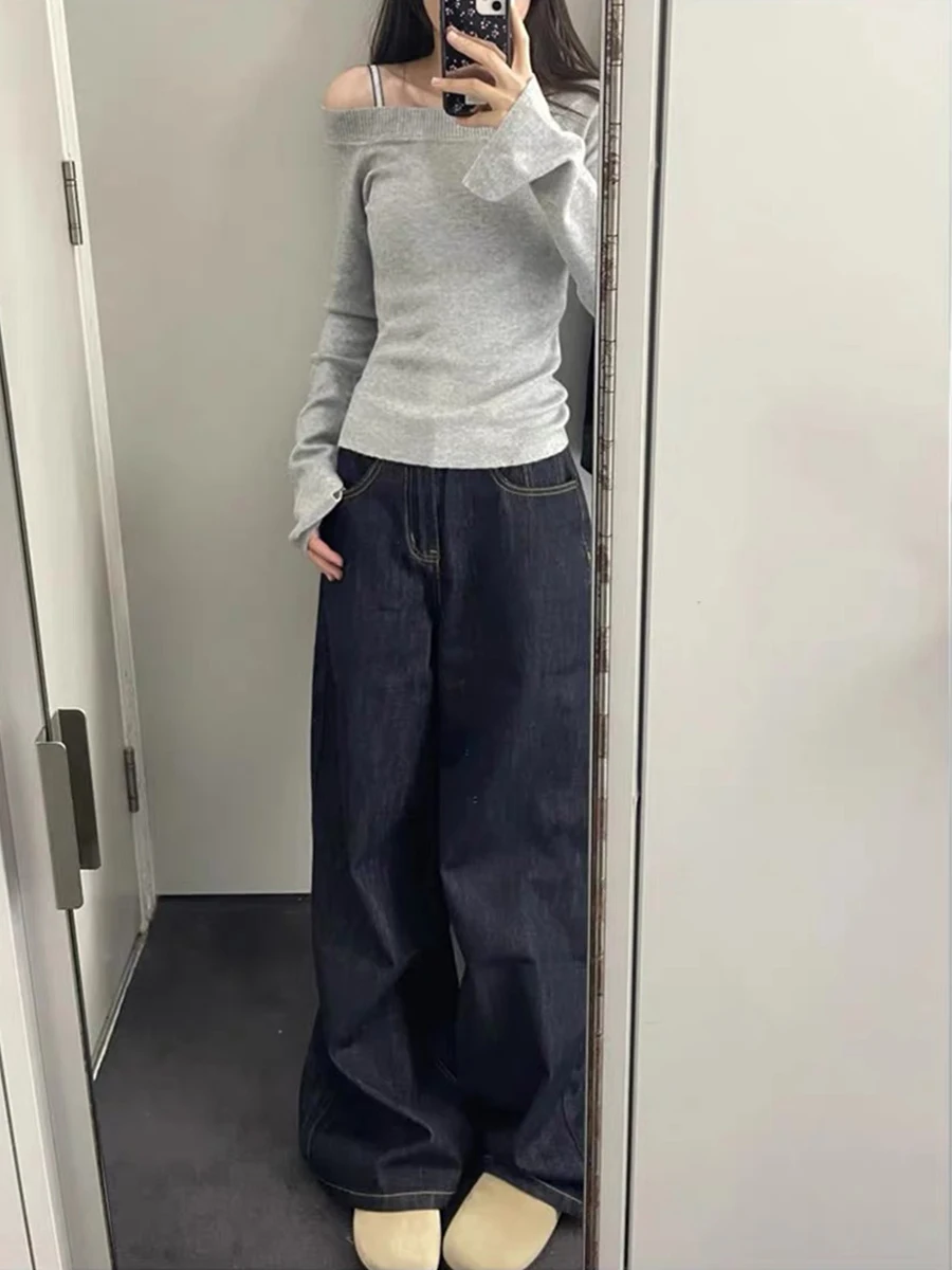 Широкие джинсы с высокой талией, женские прямые джинсы свободного покроя, утягивающие джинсовые брюки грушевого типа, весна-осень, большие размеры
Широкие джинсы с высокой талией, женские прямые джинсы свободного покроя, утягивающие джинсовые брюки грушевого типа, весна-осень, большие размеры