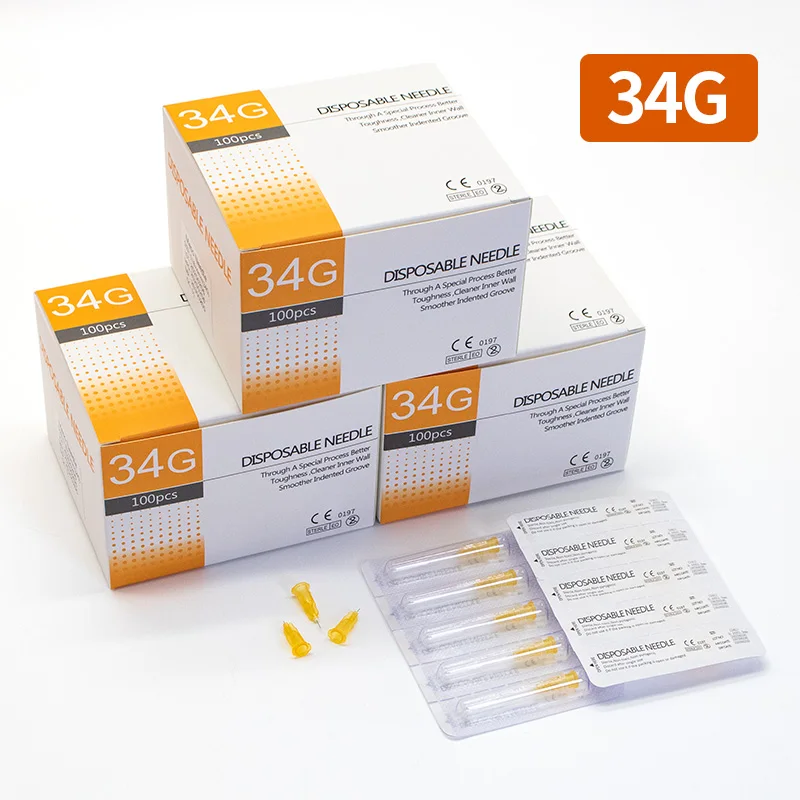 100pcs/box 34G 4mm 1.5mm 2.5mm Orange Disposable Needle Small Painless Tattoo Needle Injection Needle Surgical Tool
100pcs/box 34G 4mm 1.5mm 2.5mm Orange Disposable Needle Small Painless Tattoo Needle Injection Needle Surgical Tool