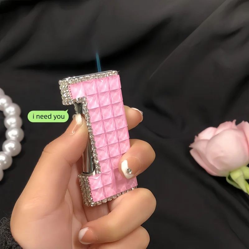 Sexy Diamond Set Lighter Blue Jet Straight Flame Butane Torch Lighter Women's Smoking Accessories Windproof Outdoor Lighter
Sexy Diamond Set Lighter Blue Jet Straight Flame Butane Torch Lighter Women's Smoking Accessories Windproof Outdoor Lighter