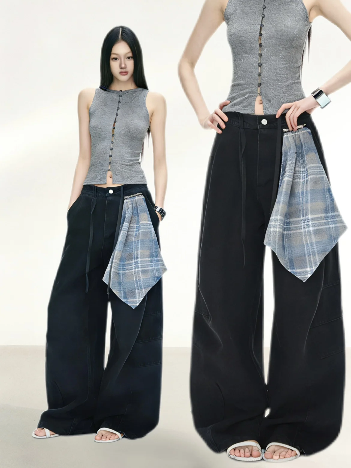 American Style Basic Single Button Vest Top Set with Vintage Handkerchief Decomposition Knife Pants Elegant Summer Outfit
American Style Basic Single Button Vest Top Set with Vintage Handkerchief Decomposition Knife Pants Elegant Summer Outfit