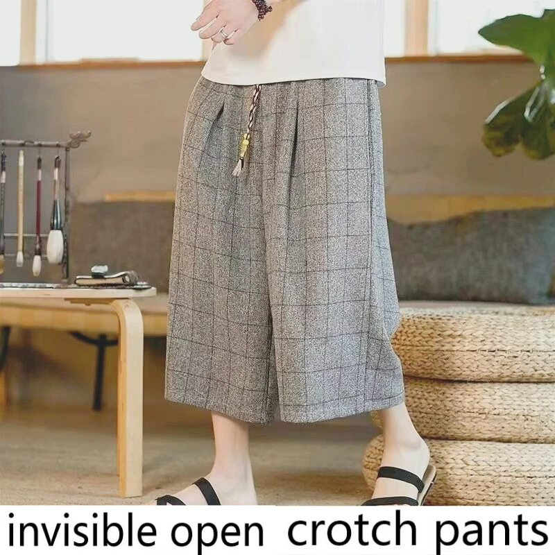 Invisible Crotch Pants Summer Thin Men's Cropped Pants Plaid New Chinese Large Size Short Cropped Pants Dating Convenience
Invisible Crotch Pants Summer Thin Men's Cropped Pants Plaid New Chinese Large Size Short Cropped Pants Dating Convenience