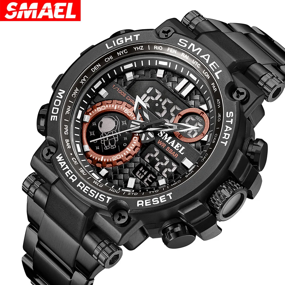 Smael casual men's calendar dual time waterproof multifunction alloy electronic quartz watch
Smael casual men's calendar dual time waterproof multifunction alloy electronic quartz watch