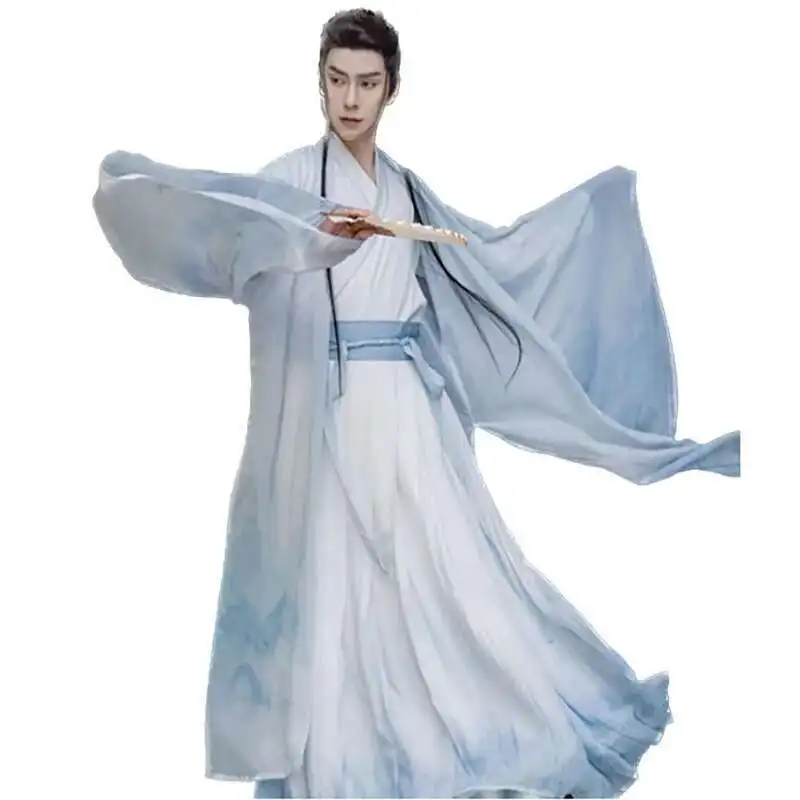 Chinese Hanfu Men Halloween Ancient Scholar Cosplay Costume Vintage Hanfu Blue Shirt+Skirt+Jacket 3pcs Sets Plus Size 2XL
Chinese Hanfu Men Halloween Ancient Scholar Cosplay Costume Vintage Hanfu Blue Shirt+Skirt+Jacket 3pcs Sets Plus Size 2XL
