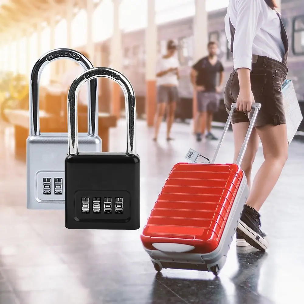 Durable 4 Number Password Lock Long Shackle Waterproof Luggage Security Password Lock Alloy Padlock
Durable 4 Number Password Lock Long Shackle Waterproof Luggage Security Password Lock Alloy Padlock