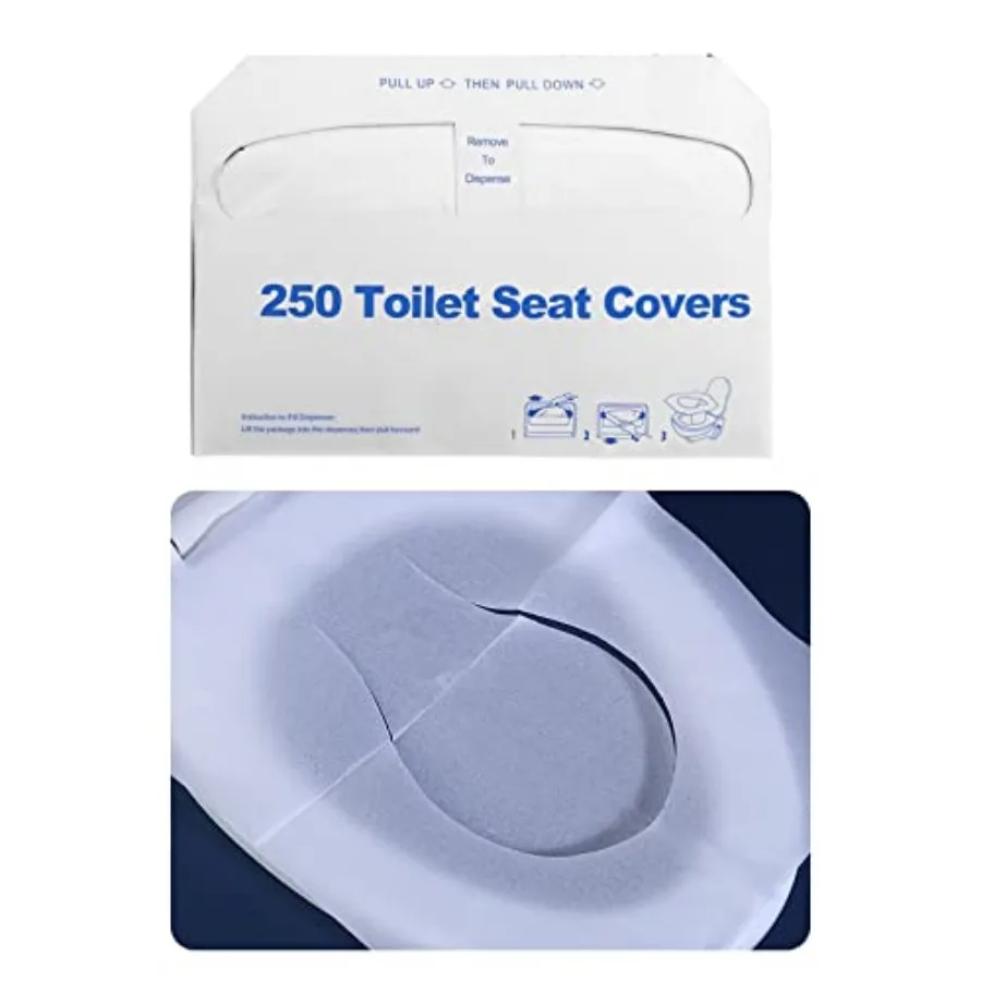 Toilet Seat Covers Disposable, 250 Pcs Flushable Disposable Toilet Seat Covers, Half-Fold Paper Toilet Liners for Travel, Airpl
Toilet Seat Covers Disposable, 250 Pcs Flushable Disposable Toilet Seat Covers, Half-Fold Paper Toilet Liners for Travel, Airpl