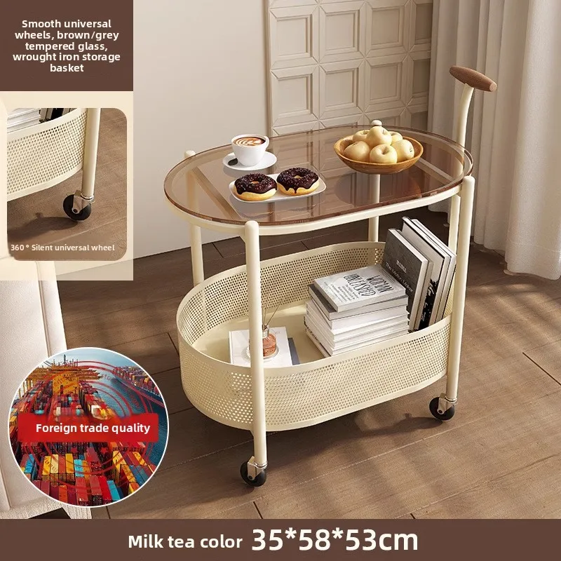 New model French light luxury movable glass trolley side table living room sofa small coffee table bedroom bedside table
New model French light luxury movable glass trolley side table living room sofa small coffee table bedroom bedside table