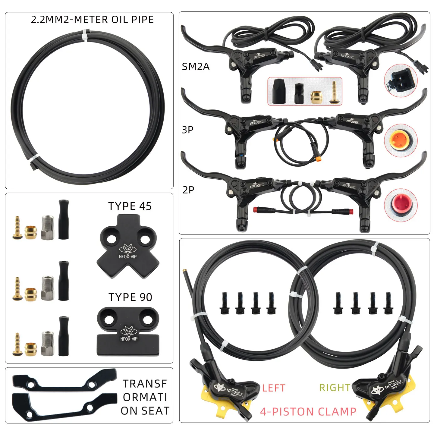 NFOX tricycle bicycle power-off brake lever 4-piston caliper three-way oil pipe accessories hydraulic brake kit
NFOX tricycle bicycle power-off brake lever 4-piston caliper three-way oil pipe accessories hydraulic brake kit