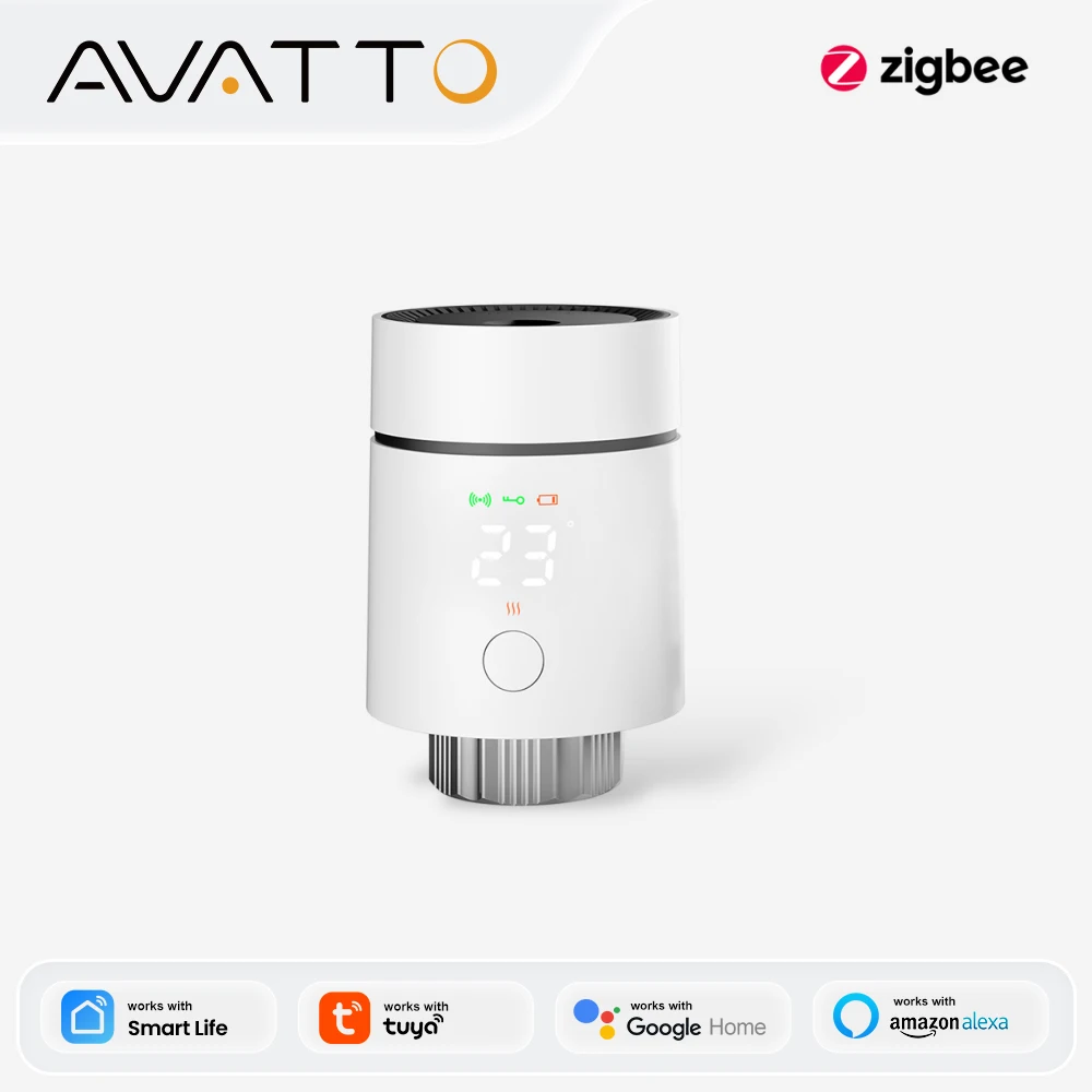 AVATTO ZigBee 3.0 Smart Thermostat Radiator Valve,Smart TRV Thermostatic Valve Temperature Controller,Work for Alexa Google Home
AVATTO ZigBee 3.0 Smart Thermostat Radiator Valve,Smart TRV Thermostatic Valve Temperature Controller,Work for Alexa Google Home