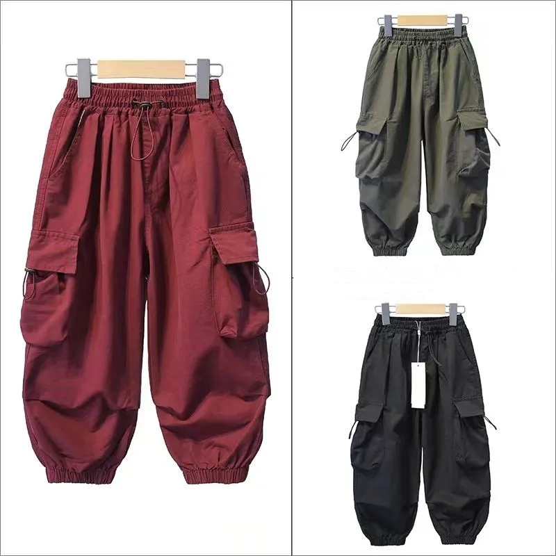 Teenage children's cargo pants new casual leg tied pants for boys and girls, spring and autumn pure cotton fashionable pants
Teenage children's cargo pants new casual leg tied pants for boys and girls, spring and autumn pure cotton fashionable pants