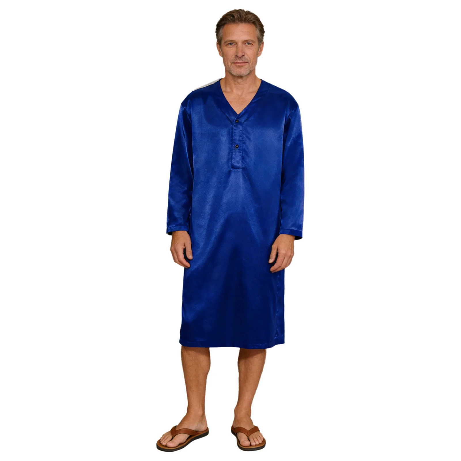 Men Elderly Adaptive Pajamas Sleeping Robe Open Back with Full Back Overlap Satiny Loungewear for Alzheimer Caring Special Needs
Men Elderly Adaptive Pajamas Sleeping Robe Open Back with Full Back Overlap Satiny Loungewear for Alzheimer Caring Special Needs