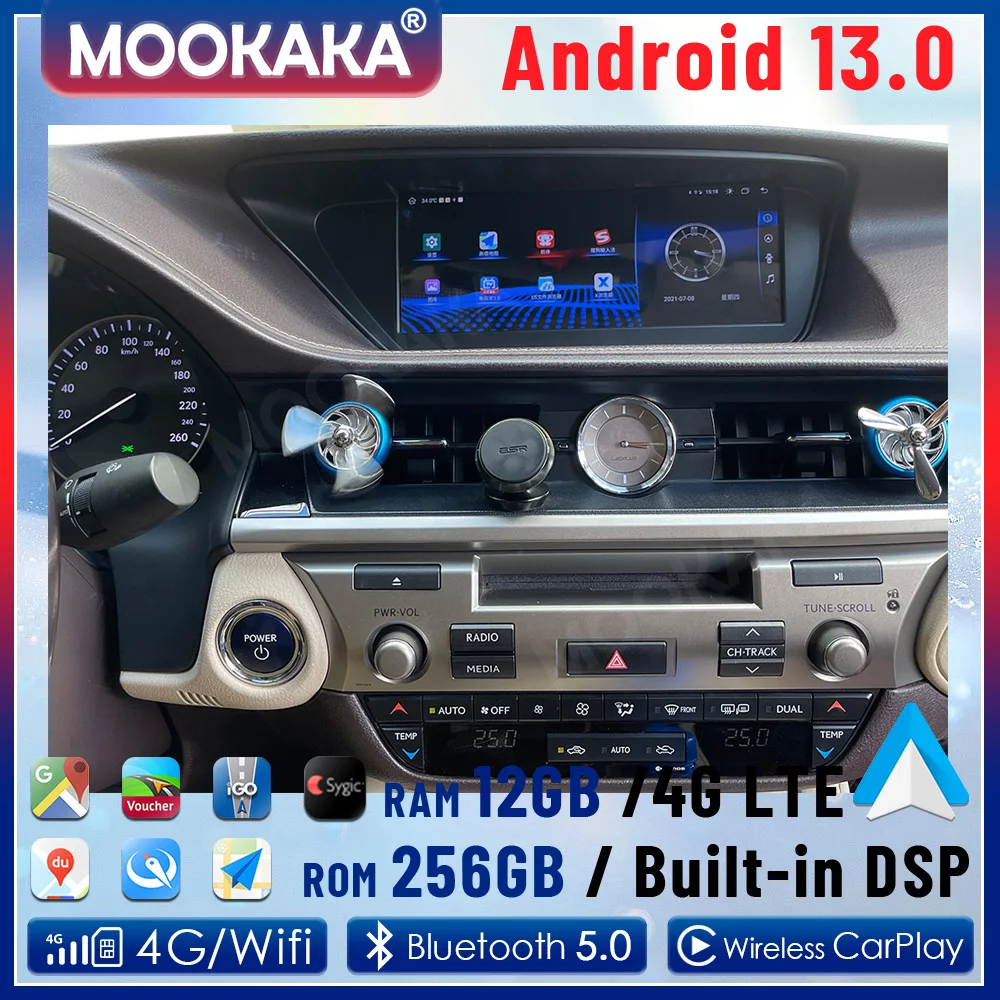 12G+256GB For Lexus ES ES350 2013-2017 RHD LHD Carplay Android 13 Auto Car Radio Multimedia Player GPS Navi Stereo DSP Head Unit
12G+256GB For Lexus ES ES350 2013-2017 RHD LHD Carplay Android 13 Auto Car Radio Multimedia Player GPS Navi Stereo DSP Head Unit