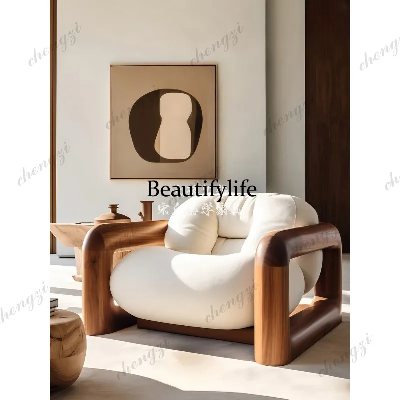 Designer single sofa chair living room single chair solid wood antique sofa wabi-sabi
Designer single sofa chair living room single chair solid wood antique sofa wabi-sabi