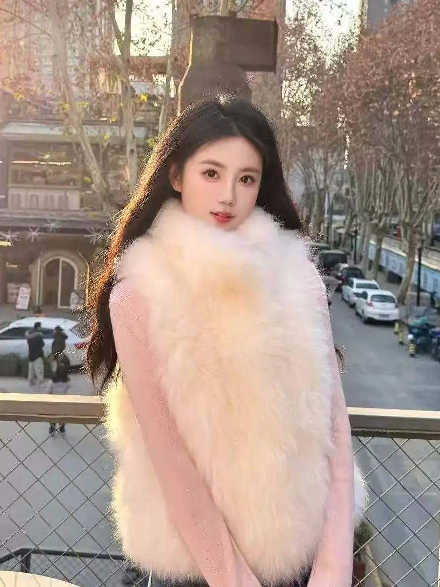 Warm Faux Fur Vest Women's High Collar Short Coat Winter Fashion Outerwear Teen Girls Asymmetric Double Breasted Cardigan
Warm Faux Fur Vest Women's High Collar Short Coat Winter Fashion Outerwear Teen Girls Asymmetric Double Breasted Cardigan