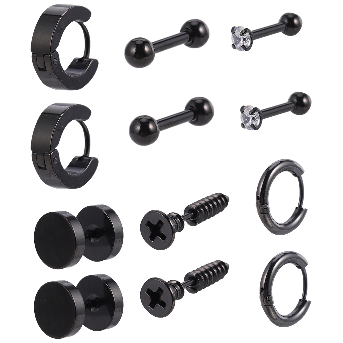 6pcs 6 Pairs Steel Fashion Fashion Earrings Studs Clip Piercing Punk Ear Accessory Gifts Ear Studs Women Men Jewelry
6pcs 6 Pairs Steel Fashion Fashion Earrings Studs Clip Piercing Punk Ear Accessory Gifts Ear Studs Women Men Jewelry