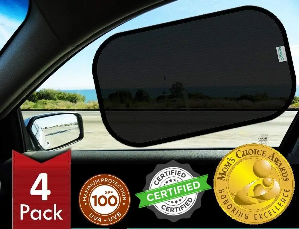 Car Window Shades with 99.79% UVA & 99.95% UVB Protection for Baby - 4 Pack (2 Transparent & 2 Semi-Transparent) 20" x 12"
Car Window Shades with 99.79% UVA & 99.95% UVB Protection for Baby - 4 Pack (2 Transparent & 2 Semi-Transparent) 20" x 12"