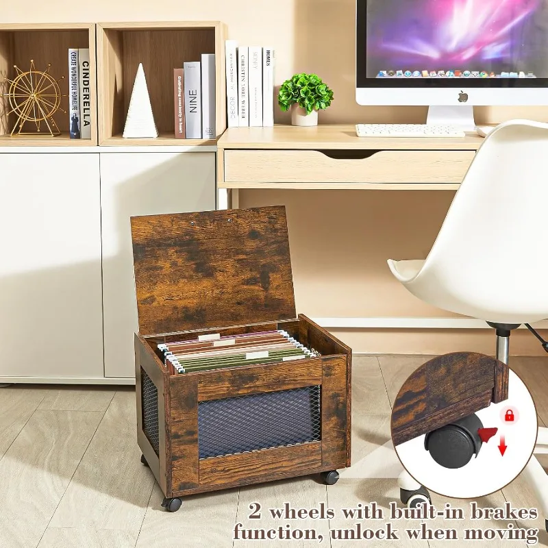 Rolling File Cabinet Cart, Hanging File Organizer Box with Lid for Home Office
Rolling File Cabinet Cart, Hanging File Organizer Box with Lid for Home Office