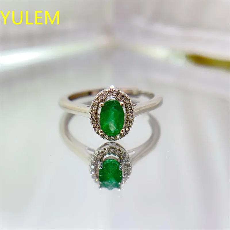 YULEM New Ring 925 Silver Natural Colombian Emerald Ring for Women with Certificate Elegant Gorgous Fine Jewelry
YULEM New Ring 925 Silver Natural Colombian Emerald Ring for Women with Certificate Elegant Gorgous Fine Jewelry