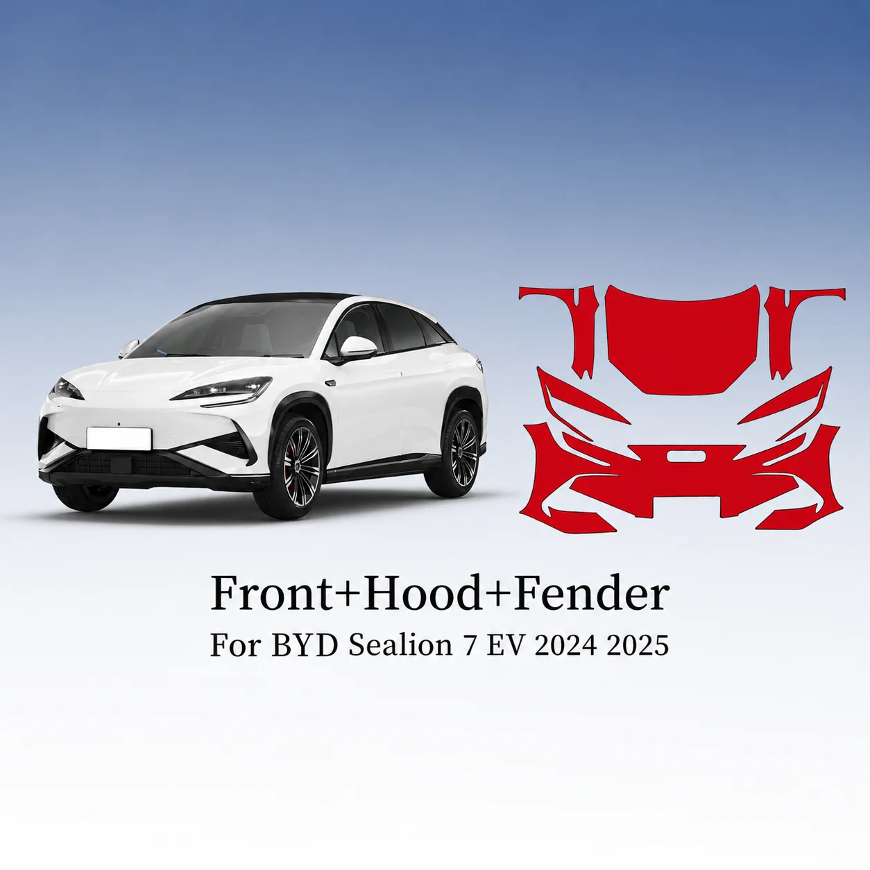 For BYD Sealion 7 EV 2024 2025 TPU Bumper Hood Pre-cut PPF Clear Paint Protective Film Custom Anti Scratch Self Healing Shield
For BYD Sealion 7 EV 2024 2025 TPU Bumper Hood Pre-cut PPF Clear Paint Protective Film Custom Anti Scratch Self Healing Shield