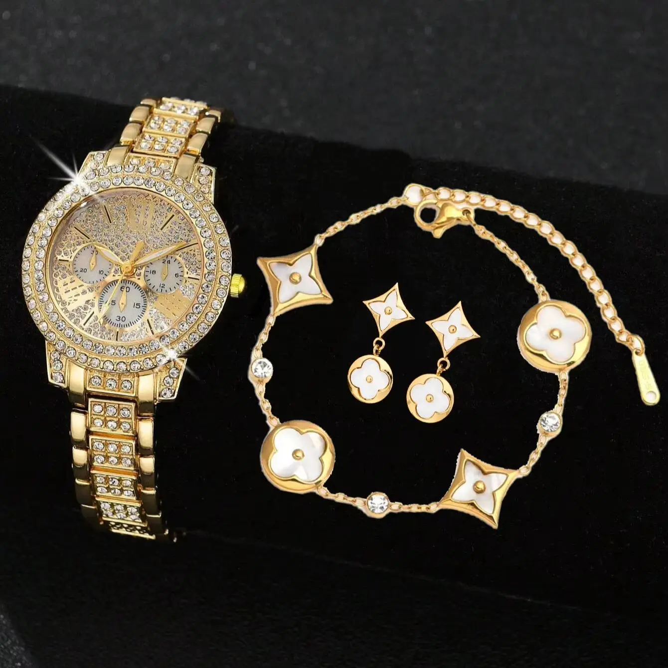 2-4PCS/Set Fashion Women's Quartz Watch Stainless Steel Band Wrist Watches Diamond Jewelry Set(Without Box) reloj para mujer
2-4PCS/Set Fashion Women's Quartz Watch Stainless Steel Band Wrist Watches Diamond Jewelry Set(Without Box) reloj para mujer