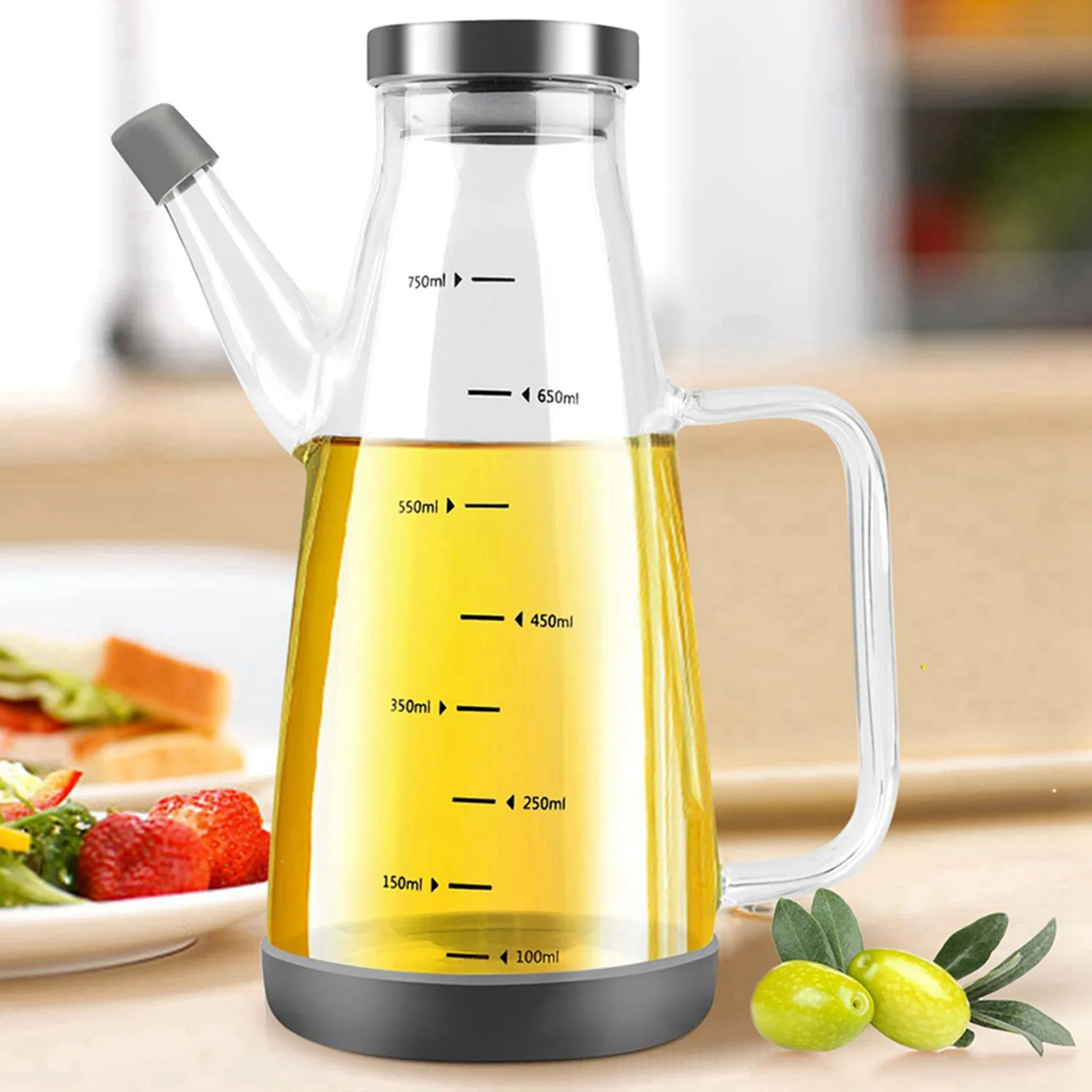 Exquisite-2X Large High Borosilicate Glass Oil Bottle For Cooking,25Floz Oil And Vinegar Dispenser Cruet With Non-Slip Base
Exquisite-2X Large High Borosilicate Glass Oil Bottle For Cooking,25Floz Oil And Vinegar Dispenser Cruet With Non-Slip Base