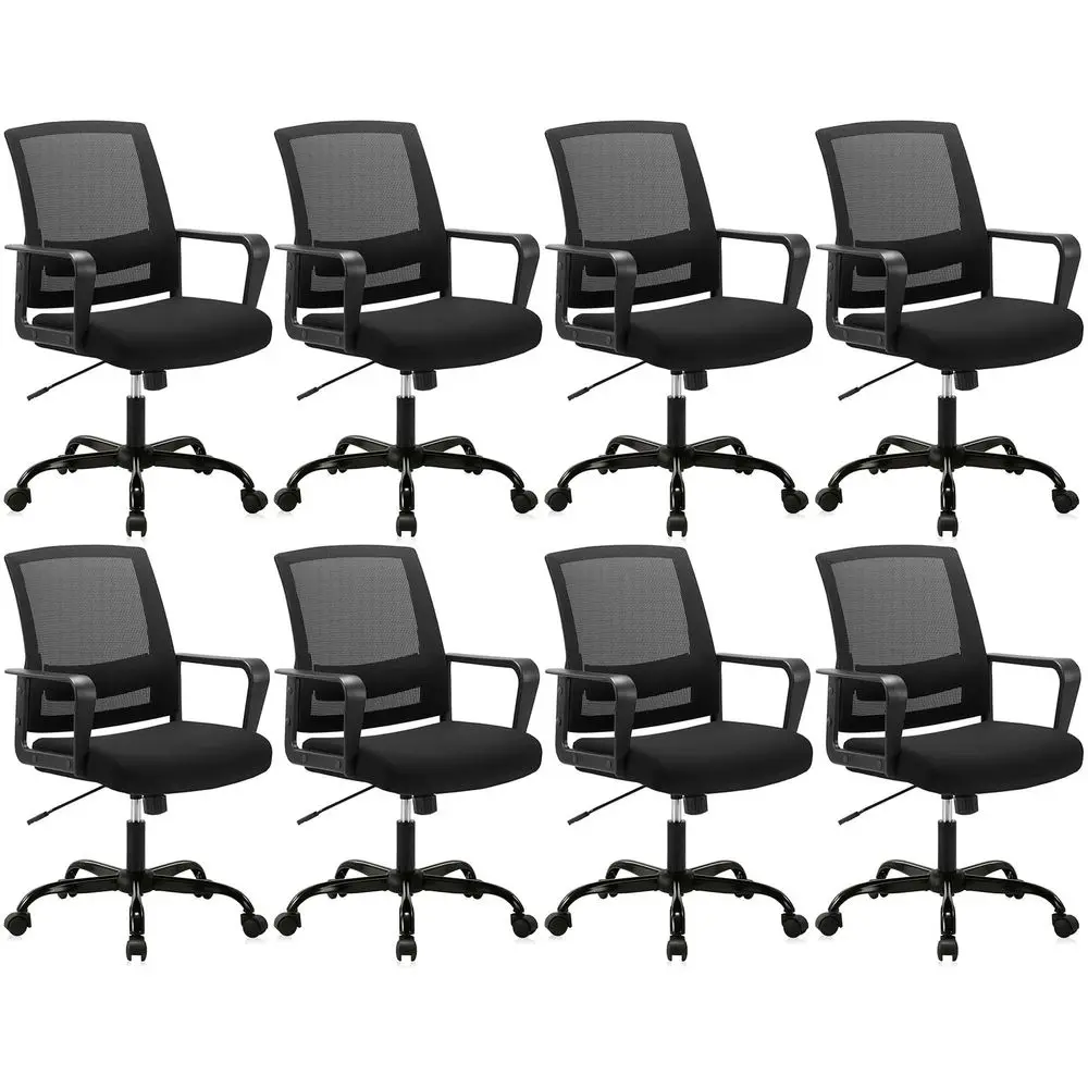 Ergonomic Rolling Mesh Desk Chair with Executive Lumbar Support and Adjustable Swivel Design for Home Office Computer Black 8 P
Ergonomic Rolling Mesh Desk Chair with Executive Lumbar Support and Adjustable Swivel Design for Home Office Computer Black 8 P