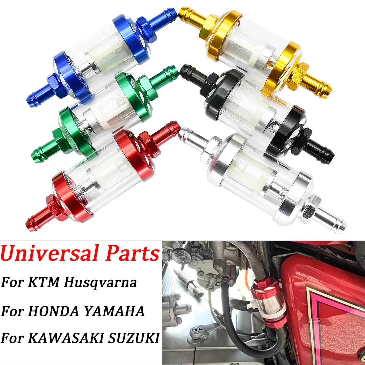 8mm Motorcycle Inner Fuel Filter Gasoline Filters + Petrol Fuel Line Hose + Clips Moto Scooter Dirt Bike CNC Aluminium Alloy
8mm Motorcycle Inner Fuel Filter Gasoline Filters + Petrol Fuel Line Hose + Clips Moto Scooter Dirt Bike CNC Aluminium Alloy