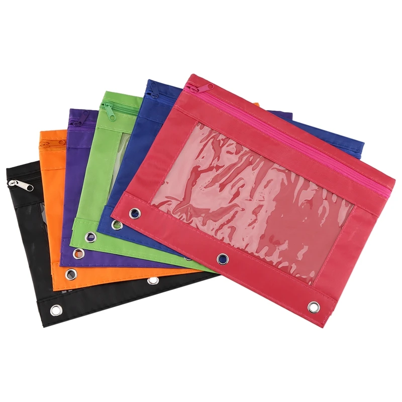 AV-6 Pieces Ring Binder Pouch Pencil Bag With Holes 3-Ring Zipper Pouches With Clear Window (6 Colors)
AV-6 Pieces Ring Binder Pouch Pencil Bag With Holes 3-Ring Zipper Pouches With Clear Window (6 Colors)