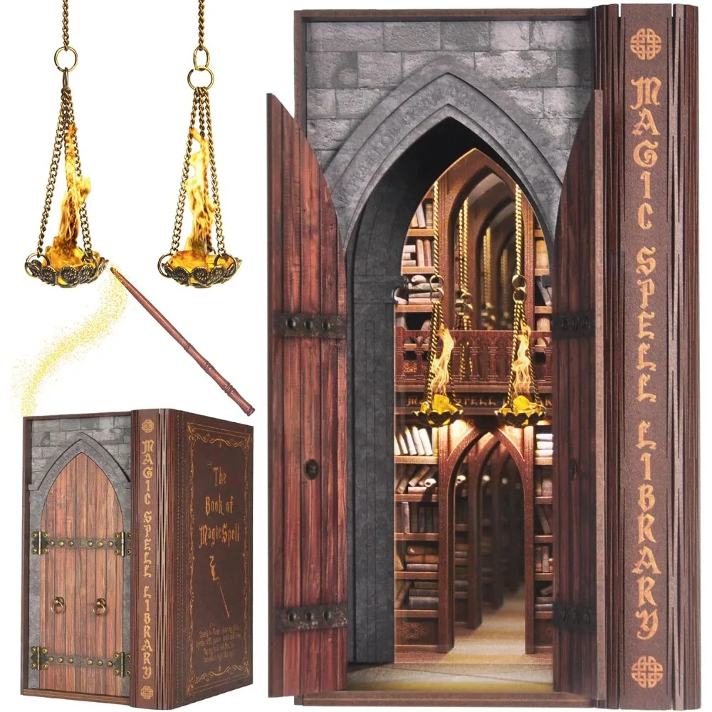 Adult DIY Book Nook Kits: Enchanted Magic Spell Library with Flame Effect Bookshelf Decor
Adult DIY Book Nook Kits: Enchanted Magic Spell Library with Flame Effect Bookshelf Decor