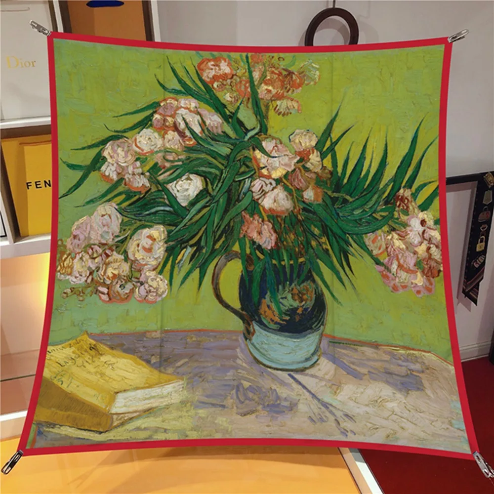 Spring New Oil Painting Large Square Scarf Square Handmade Desktop Printing Machine Curling Headscarf Shawl Retro
Spring New Oil Painting Large Square Scarf Square Handmade Desktop Printing Machine Curling Headscarf Shawl Retro