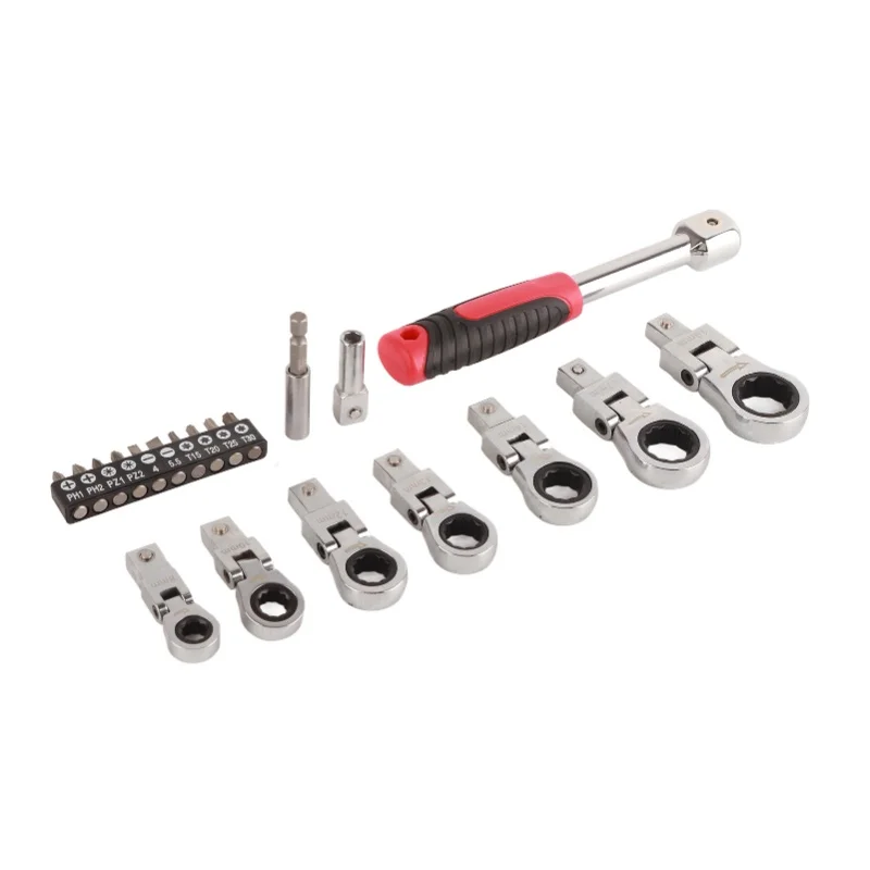20 Pcs Ratchet Wrench Set Interchangeable 180 Degree Rotating Flex Head Wrench Screwdriver Bit Kit
20 Pcs Ratchet Wrench Set Interchangeable 180 Degree Rotating Flex Head Wrench Screwdriver Bit Kit