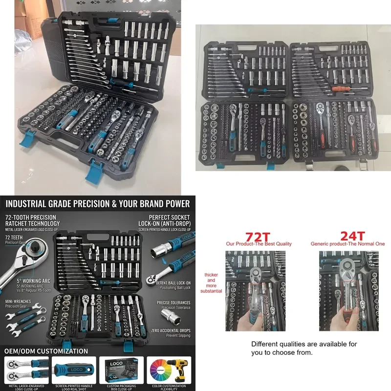 【CHIMU HOME】 72 Tooth Ratchet Wrench Set with 216 Piece Socket Kit Chrome Vanadium Steel Auto Repair Tool Set
【CHIMU HOME】 72 Tooth Ratchet Wrench Set with 216 Piece Socket Kit Chrome Vanadium Steel Auto Repair Tool Set