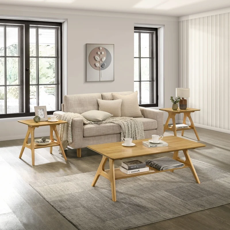 Arona 3-Piece Coffee Table Set with Natural Oak Finish
Arona 3-Piece Coffee Table Set with Natural Oak Finish
