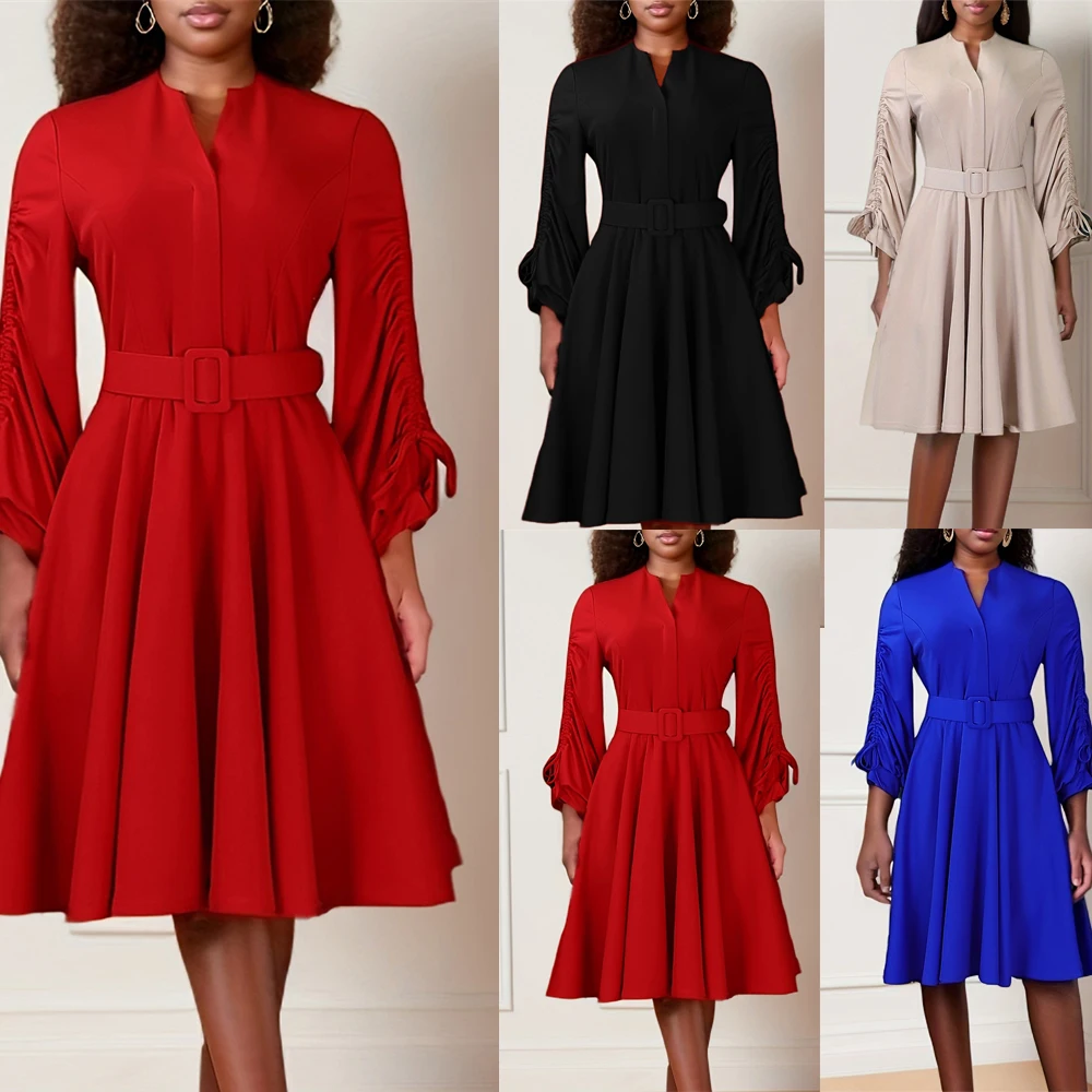 Plus Size 2024 Elegant Solid Color African Women Shirt Dress Summer Autumn Long Sleeve Midi Sundress Loose Casual Party Vestidos
Plus Size 2024 Elegant Solid Color African Women Shirt Dress Summer Autumn Long Sleeve Midi Sundress Loose Casual Party Vestidos