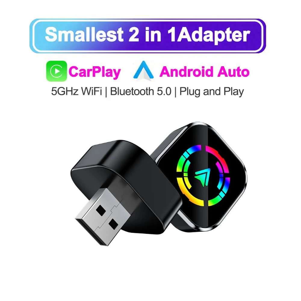 Мини-беспроводной адаптер CarPlay 2 в 1, Android Auto Plug & Play, беспроводной умный автомобиль AI Box, интеллектуальные системы, автомобильные аксессуары
Мини-беспроводной адаптер CarPlay 2 в 1, Android Auto Plug & Play, беспроводной умный автомобиль AI Box, интеллектуальные системы, автомобильные аксессуары