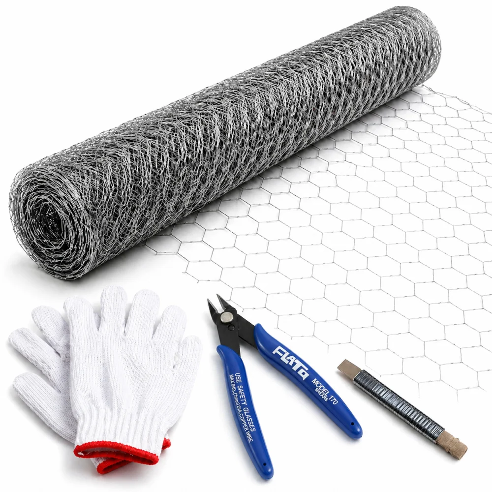 Silver Galvanized Hexagonal Metal Mesh, 21-Gauge Anti-Rust Chicken Wire, Multipurpose Garden Net for Plant Protection, Rabbit Cages, Floral Arrangements & DIY Handicrafts
Silver Galvanized Hexagonal Metal Mesh, 21-Gauge Anti-Rust Chicken Wire, Multipurpose Garden Net for Plant Protection, Rabbit Cages, Floral Arrangements & DIY Handicrafts