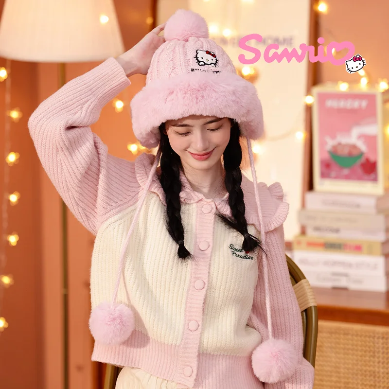Sanrio Cartoon Plush Knitted Hat Kitty Pochacco Kuromi Winter Plus Velvet Ear Protection Hanging Ball Cute Basin Hat Girl Gifts
Sanrio Cartoon Plush Knitted Hat Kitty Pochacco Kuromi Winter Plus Velvet Ear Protection Hanging Ball Cute Basin Hat Girl Gifts