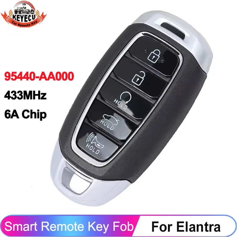 KEYECU For Hyundai Elantra 2021 2022 2023 5 Buttons 6A Chip 433MHz Auto Smart 95440-AA000 NYOMBEC5FOB2004 Remote Key Fob
KEYECU For Hyundai Elantra 2021 2022 2023 5 Buttons 6A Chip 433MHz Auto Smart 95440-AA000 NYOMBEC5FOB2004 Remote Key Fob