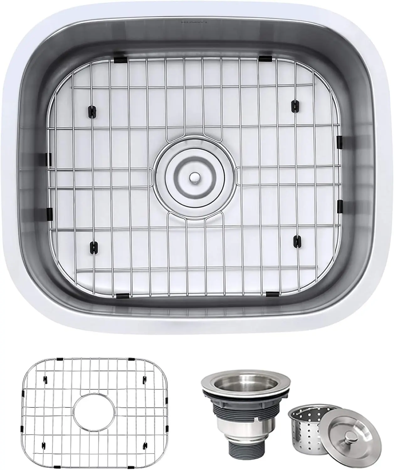 21-Inch Undermount 16 Gauge Stainless Steel Single Bowl Prep Kitchen Sink with Grid
21-Inch Undermount 16 Gauge Stainless Steel Single Bowl Prep Kitchen Sink with Grid
