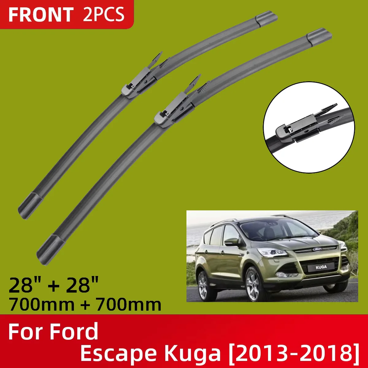 Front Wiper Blades For Ford Escape Kuga 2013-2018 Windshield Windscreen Window 28"+28" 2013 2014 2015 2016 2017 2018
Front Wiper Blades For Ford Escape Kuga 2013-2018 Windshield Windscreen Window 28"+28" 2013 2014 2015 2016 2017 2018