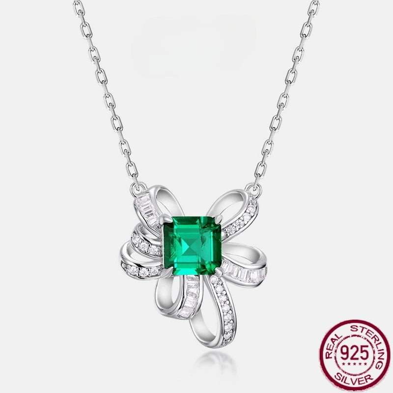 New S925 pure silver sparkling gemstone set with cultivated emerald necklace, wedding jewelry
New S925 pure silver sparkling gemstone set with cultivated emerald necklace, wedding jewelry