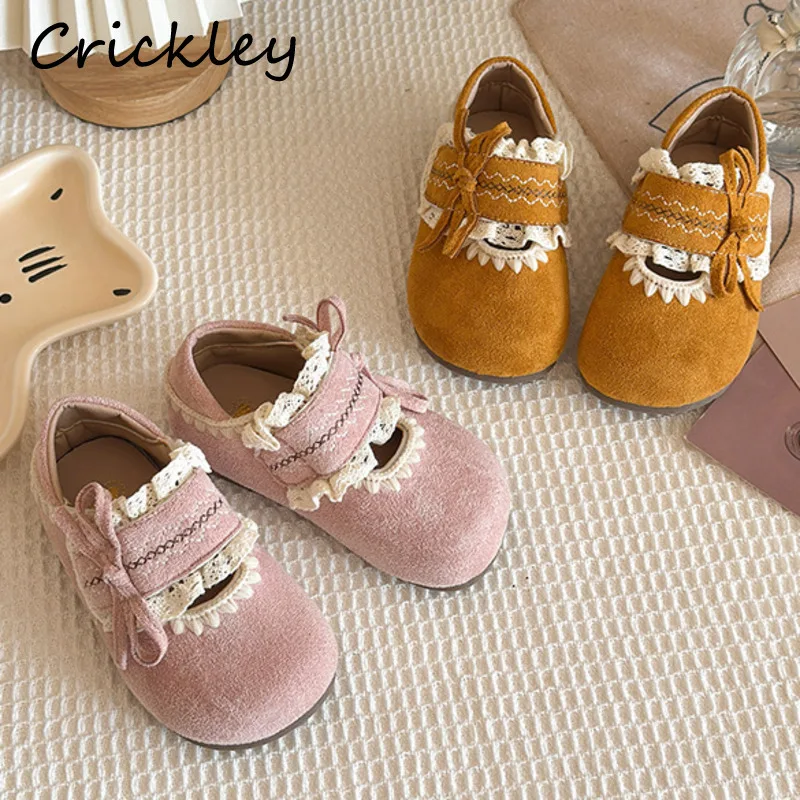 Bow Lace Ruffles Children Flats Shoes Solid Hook Loop Girls Princess Shoes PU Leather Suede Soft Toddler Kids Fashion Flats
Bow Lace Ruffles Children Flats Shoes Solid Hook Loop Girls Princess Shoes PU Leather Suede Soft Toddler Kids Fashion Flats