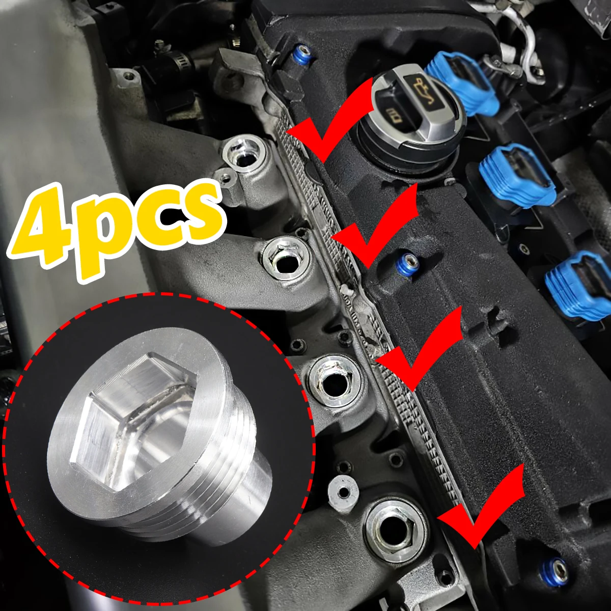 4X Upgrade Aluminum Fuel Injector Insert Cup Seat for VW Polo 9N 2005-2010 1.8T Part Control Engine Repair Prevents Fuel Leakage
4X Upgrade Aluminum Fuel Injector Insert Cup Seat for VW Polo 9N 2005-2010 1.8T Part Control Engine Repair Prevents Fuel Leakage