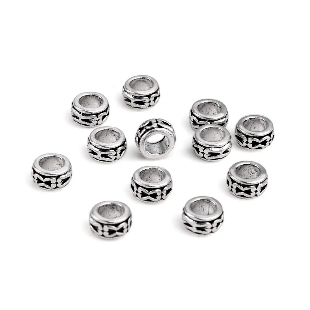 100Pcs Tibetan Style Alloy European Large Hole Beads Jewlery DIY Metal Loose Beads Spacer Charm Bracelet Making Accessories
100Pcs Tibetan Style Alloy European Large Hole Beads Jewlery DIY Metal Loose Beads Spacer Charm Bracelet Making Accessories