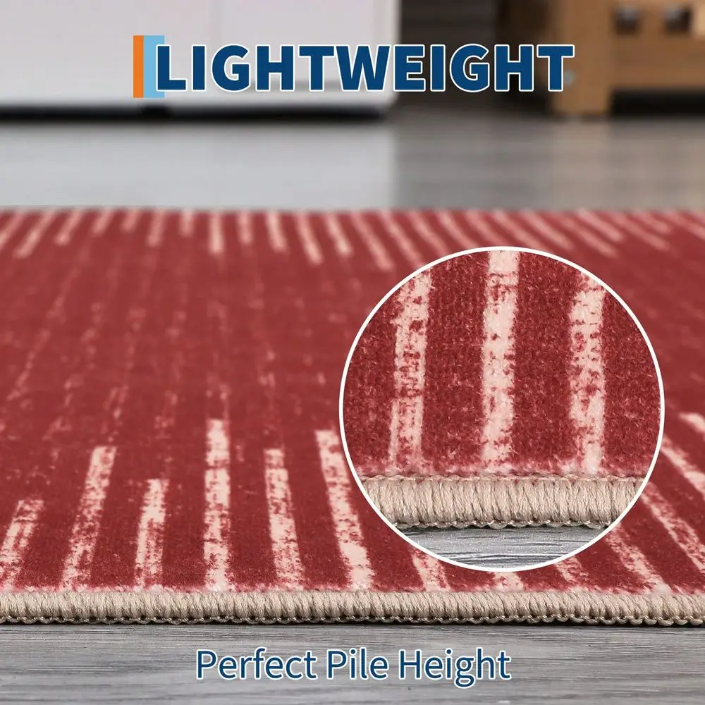 Modern Striped LowPile NeutralSoft Rug Washable Area Rug With NonSlip Backing Distressed Diamond Stripe Area Rug For Bedrooms D